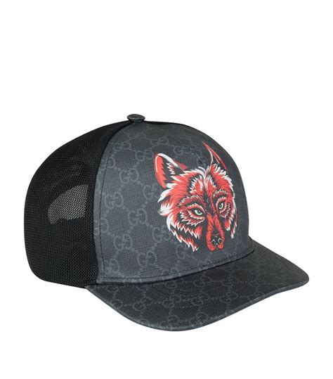 Gucci GG Supreme Wolf Baseball Cap .